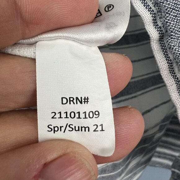 Eddie‎ Bauer Nautical Blue and White Striped Linen Pullover Top Size M Nautical - Picture 6 of 7